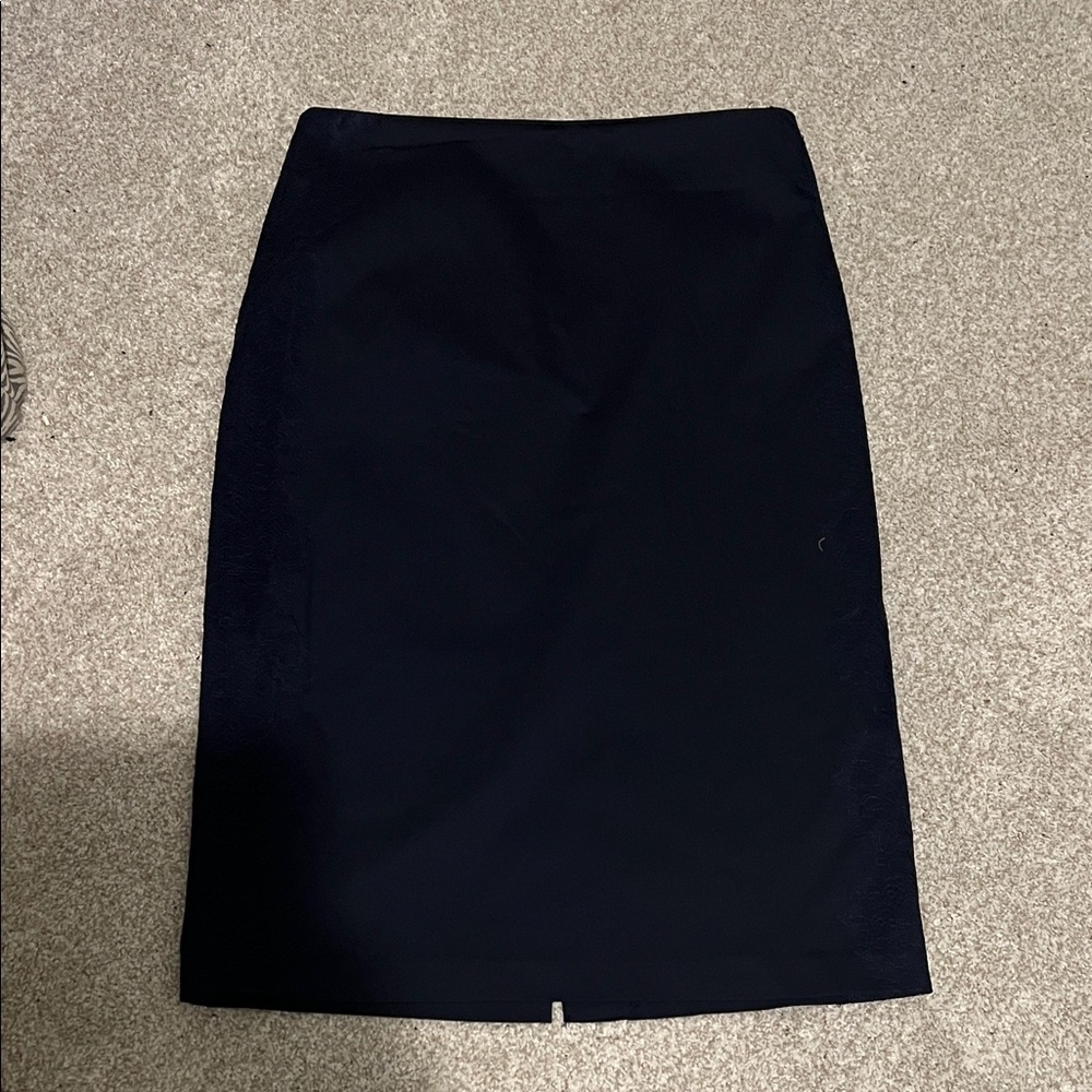 Elegant Navy Blue Pencil Skirt with detail lace on the sides